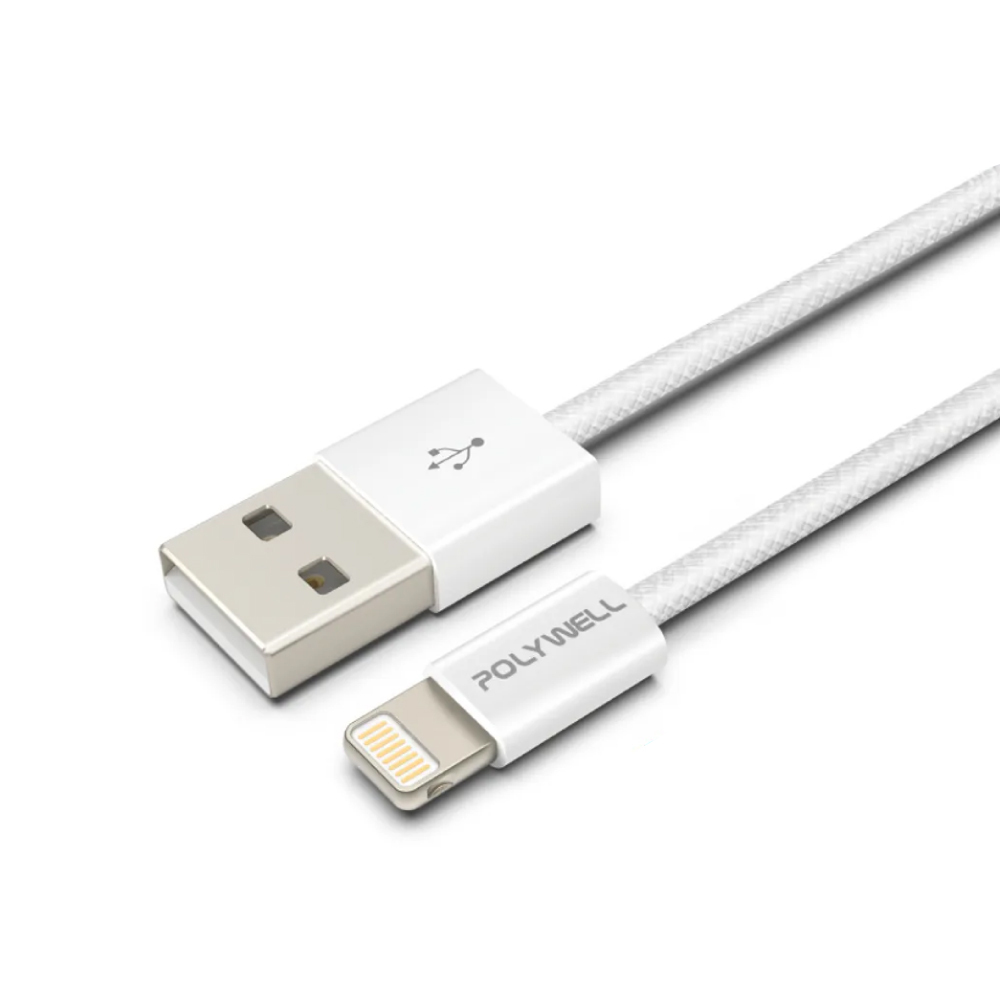 【POLYWELL】12W USB to Lightning 編織充電線