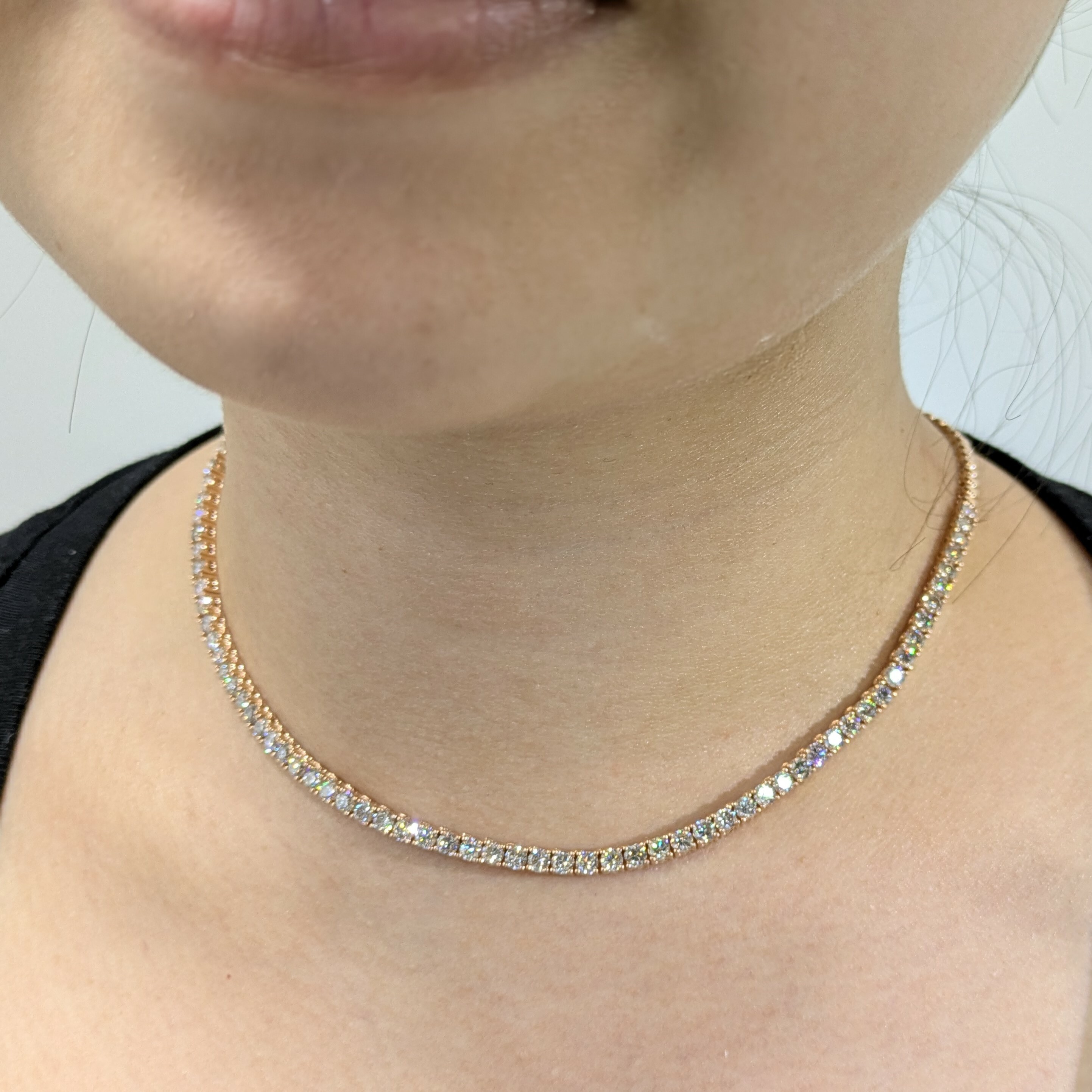 18K Rose Gold 6.83ct Diamond Necklace