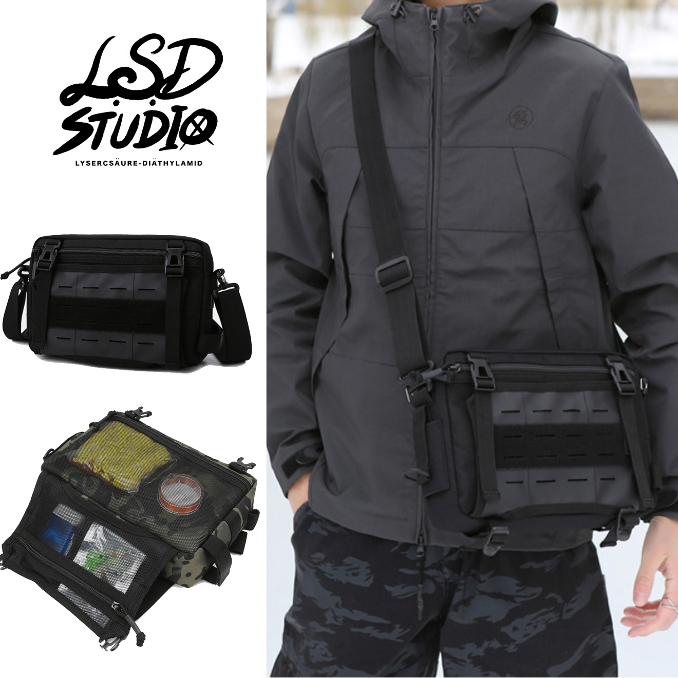 【BGYDH5】坦克系列-路亞多功能方形斜肩包