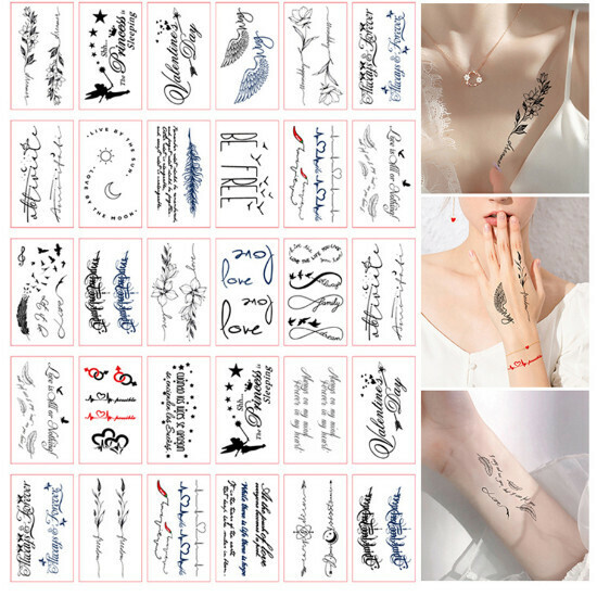 (A set of 30 photos) small fresh waterproof fashion tattoo stickers (R series of 30 models)