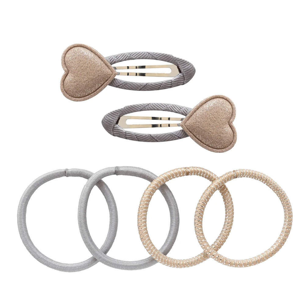 德國Billy loves Audrey 心形按扣髮圈套組-ROASTED CHESTNUT