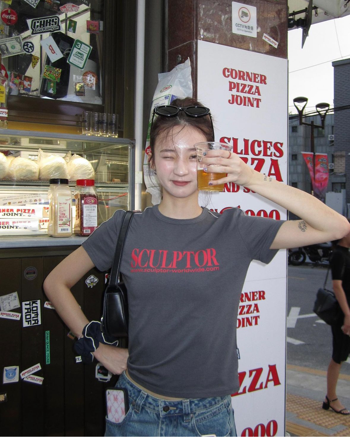 ★SCULPTOR★ Classic Logo Piping Crop Top Charcoal SC23S244C SCULPTOR® online store