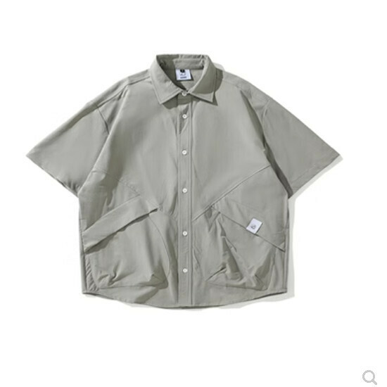 Hot recommended short-sleeved shirt [grey] (size: S-2XL) (please contact customer service to confirm the delivery size after placing the order)