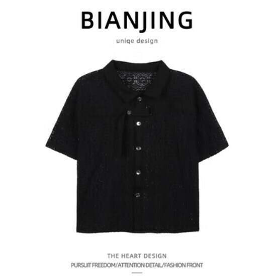 Hot recommended short-sleeved shirt [black] (size: S-2XL) (please contact customer service to confirm the delivery size after placing the order)