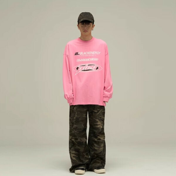Hot Recommended Retro Washed and Distressed Round Neck Long Sleeve Sweatshirt [Pink M-2XL, please confirm the delivery size with customer service after placing the order]