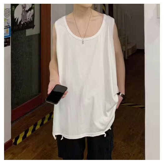 Hot recommended sports sleeveless T-shirt [white] (size: S-3XL) (please contact customer service to confirm the delivery size after placing the order)