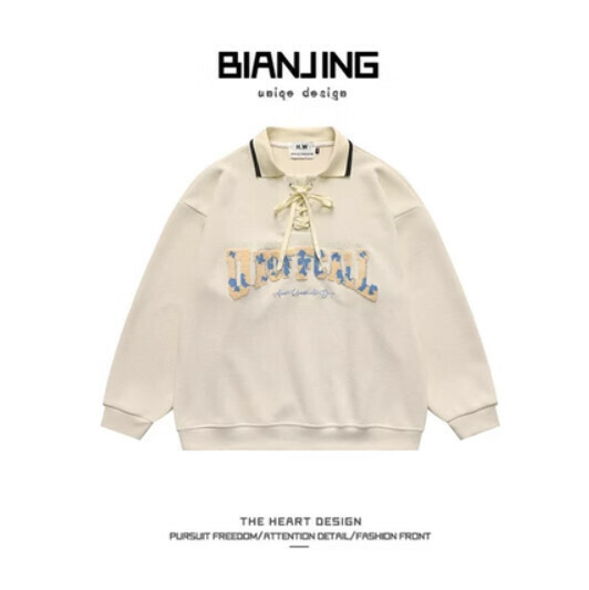 Hot recommended long-sleeved POLO sweatshirt [apricot color] (size: S-3XL) (please contact customer service to confirm the delivery size after placing the order)