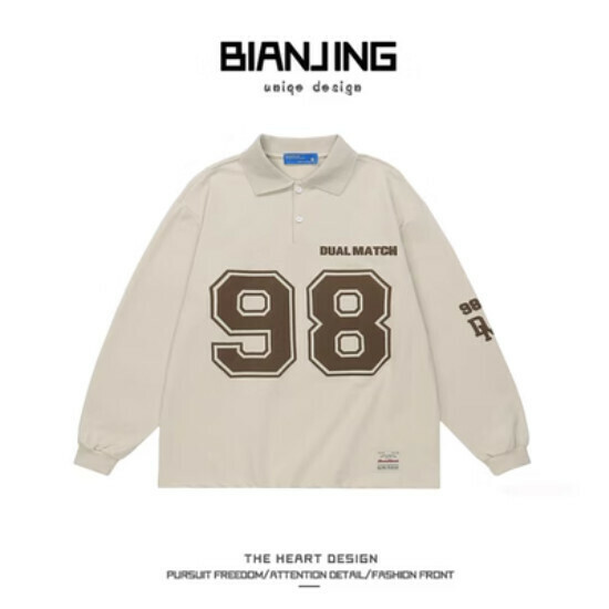 Hot recommended long-sleeved POLO shirt lapel sweatshirt [apricot color] (size: S-3XL) (please contact customer service to confirm the delivery size after placing the order)