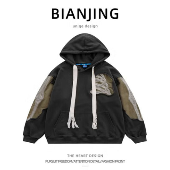 Hot recommended hooded sweatshirt [black] (size: S-3XL) (please contact customer service to confirm the delivery size after placing the order)