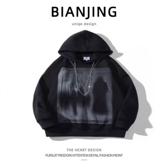 Hot recommended hooded sweatshirt [black] (size: S-3XL) (please contact customer service to confirm the delivery size after placing the order)