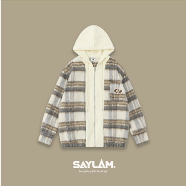 Hot recommendation SAYLAM American street retro color [Time is quiet and good] apricot color Please contact customer service to confirm the size after placing the order