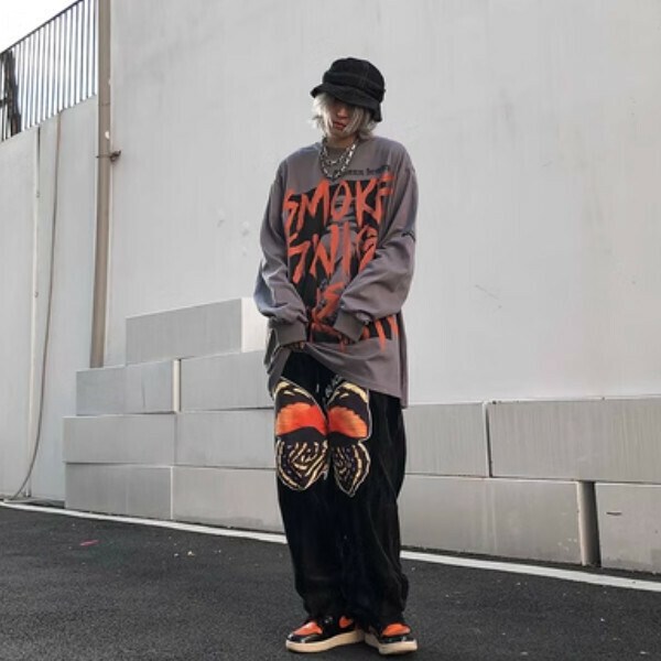 Hot recommended loose graffiti sweatshirt [gray M-2XL size, confirm the delivery size with customer service after placing the order]