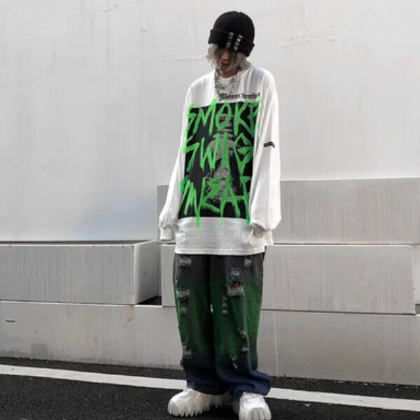 Hot recommended loose graffiti sweatshirt [white size M-2XL, please confirm the delivery size with customer service after placing the order]