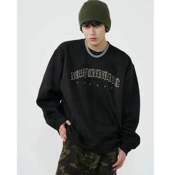 Hot-recommended suede sweatshirt [Black M-2XL sizes, confirm the delivery size with customer service after placing the order]