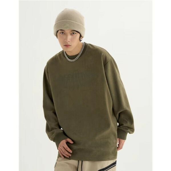 Hot recommended suede sweatshirt [green dark green M-2XL size, confirm the delivery size with customer service after placing the order]