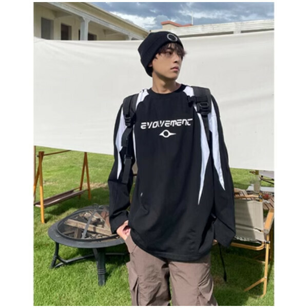 Hotly recommended ins trendy spliced ​​Aabi style sweatshirt [Black S-XL sizes, please confirm the delivery size with customer service after placing the order]