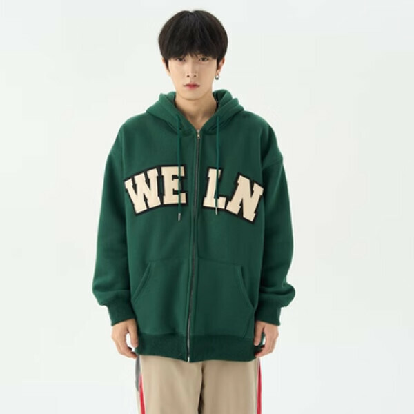 Hotly recommended velvet thickened autumn and winter sweatshirt jacket [dark green M-2XL size, confirm the delivery size with customer service after placing the order]