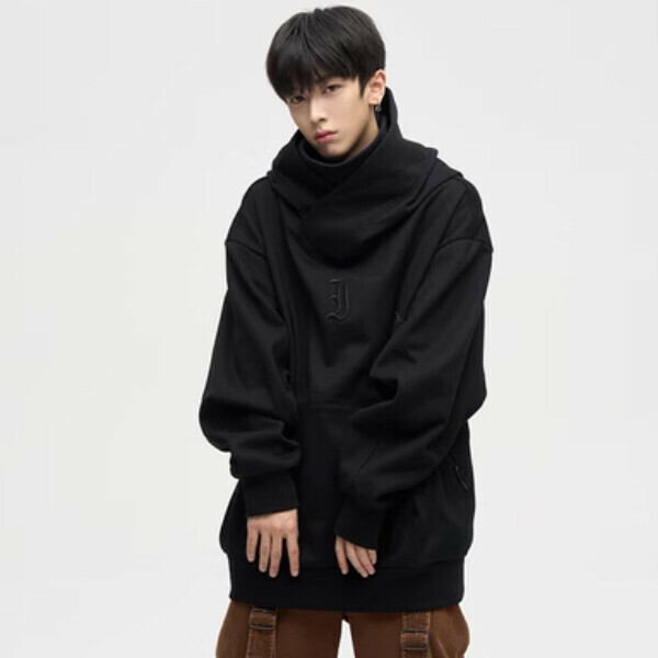 Hotly recommended wasteland deconstructed ninja sweatshirt [black oversize version plus velvet size S-2XL, please confirm the delivery size with customer service after placing the order]