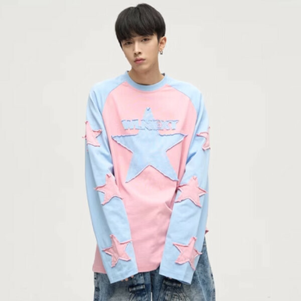 Hotly recommended handsome retro high street lazy sweatshirt [pink M-2XL size, confirm the delivery size with customer service after placing the order]