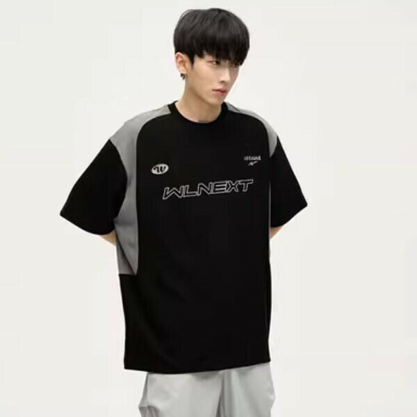 Hot Recommended Retro Spliced ​​Short Sleeve T-shirt [Black M-2XL, please confirm the delivery size with customer service after placing the order]