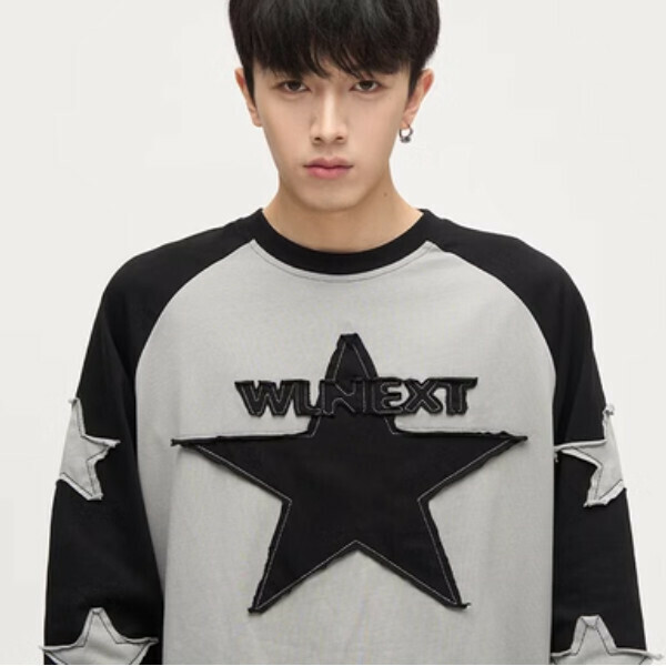 Hot Recommended Pi Shuai Retro High Street Lazy Sweatshirt [Gray M-2XL Size, confirm the delivery size with customer service after placing the order]