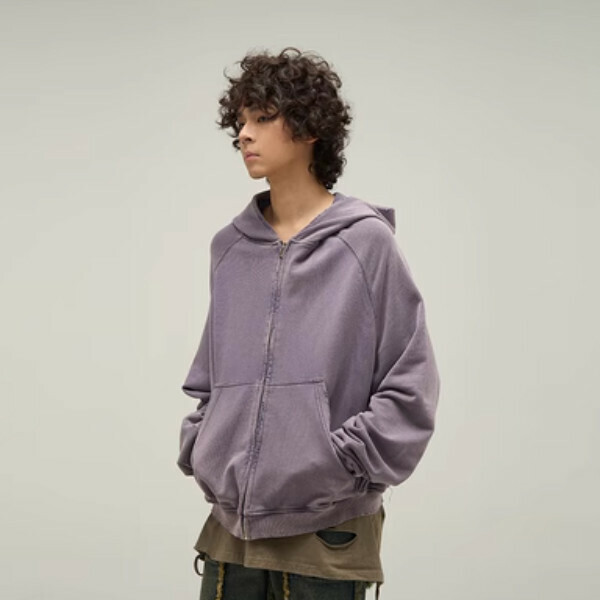 Hotly recommended wasteland style retro zipper sweatshirt [blue and purple size M-2XL, please confirm the delivery size with customer service after placing the order]