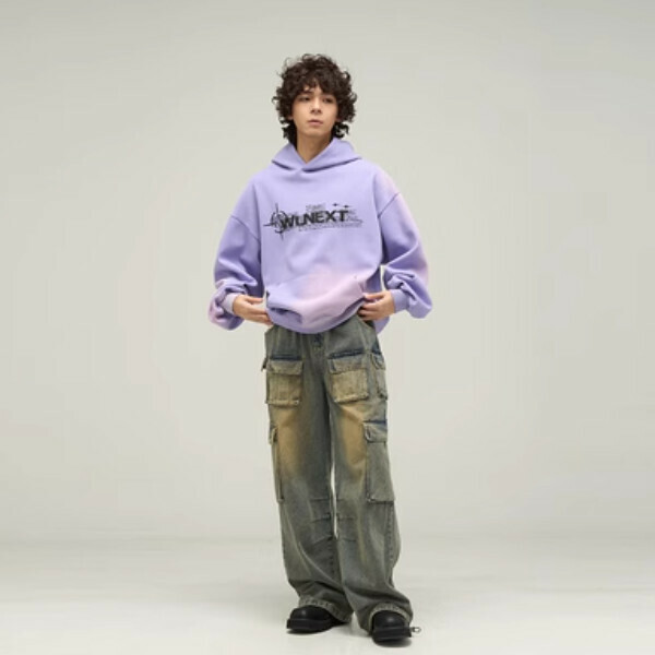 Hot Recommended Retro Tie-Dye Hooded Heavyweight Sweatshirt [Purple M-2XL Sizes, confirm the delivery size with customer service after placing the order]