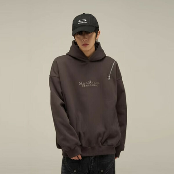 Hot push zipper hooded sweatshirt [Dark gray velvet size M-2XL, please confirm the delivery size with customer service after placing the order]