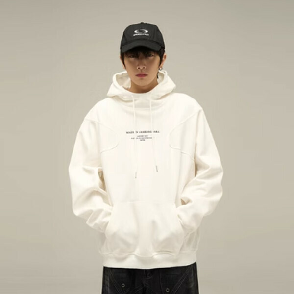 Hot Recommended Retro Deconstructed Spliced ​​Hooded Sweatshirt [White M-XL sizes, please confirm the delivery size with customer service after placing the order]
