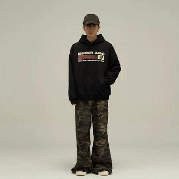 Hot Recommended Retro Foam Hooded Sweatshirt [Black M-2XL, please confirm the delivery size with customer service after placing the order]
