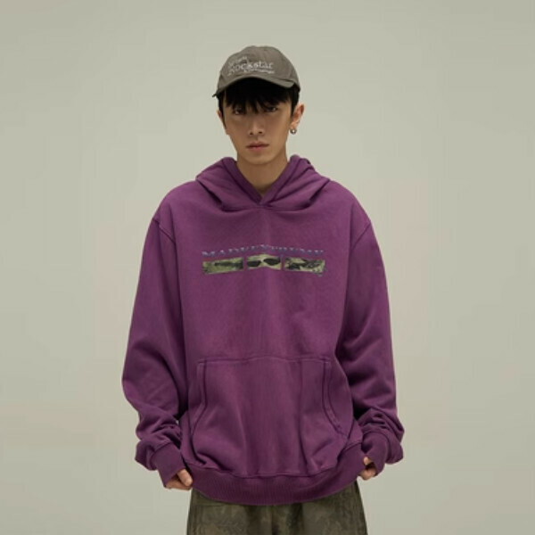 Hotly recommended retro high street handsome street sweater [Purple M-2XL size, confirm the delivery size with customer service after placing the order]