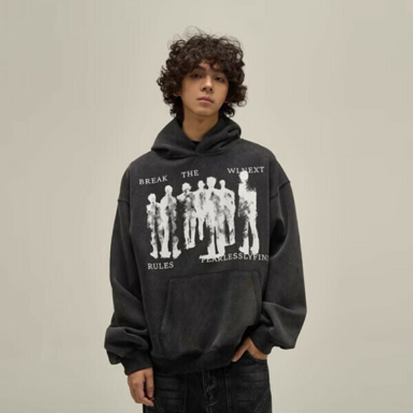 Hot Recommended Retro Distressed Punk Sweater [Black washed size M-2XL, please confirm the delivery size with customer service after placing the order]