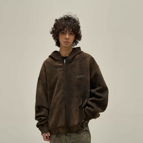 Hotly recommended distressed wasteland style sweatshirt jacket [black and yellow size M-2XL, please confirm the delivery size with customer service after placing the order]