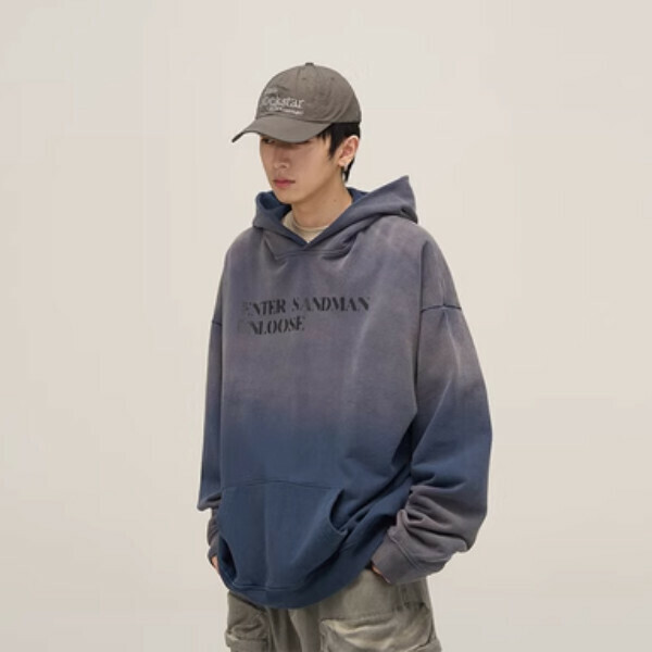 Hot Recommended Retro Wasteland Style Hooded Sweatshirt [Blue S-XL sizes, please confirm the delivery size with customer service after placing the order]