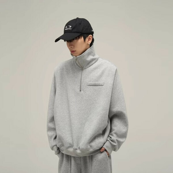 Hotly recommended half-zip sweatshirt suit [gray top size M-XL, please confirm the delivery size with customer service after placing the order]