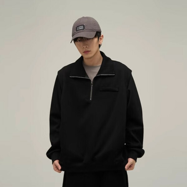 Hotly recommended half-zip sweatshirt suit [black top sizes M-XL, please confirm the delivery size with customer service after placing the order]