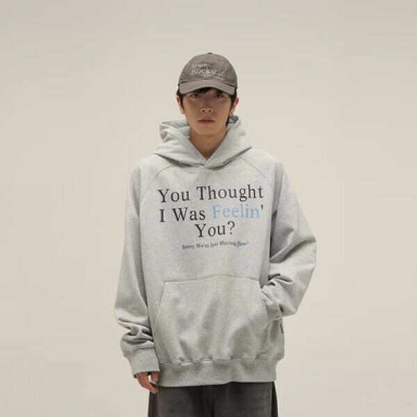 Popular slogan street hooded sweatshirt [Gray M-2XL size, please confirm the delivery size with customer service after placing the order]