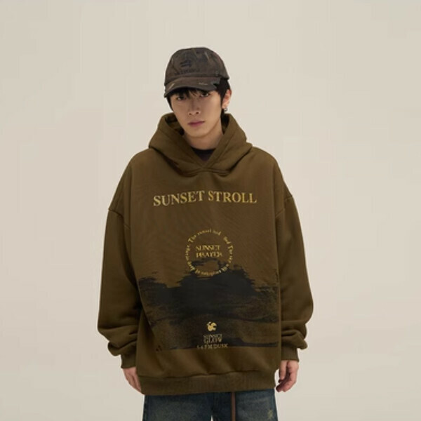 Hotly recommended niche letter printed velvet hooded sweatshirt [military green S-XL sizes, please confirm the delivery size with customer service after placing the order]
