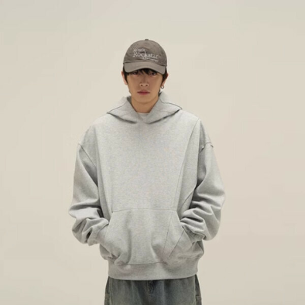 Popular niche deconstructed hooded sweatshirt [Gray S-XL sizes, confirm delivery size with customer service after placing order]