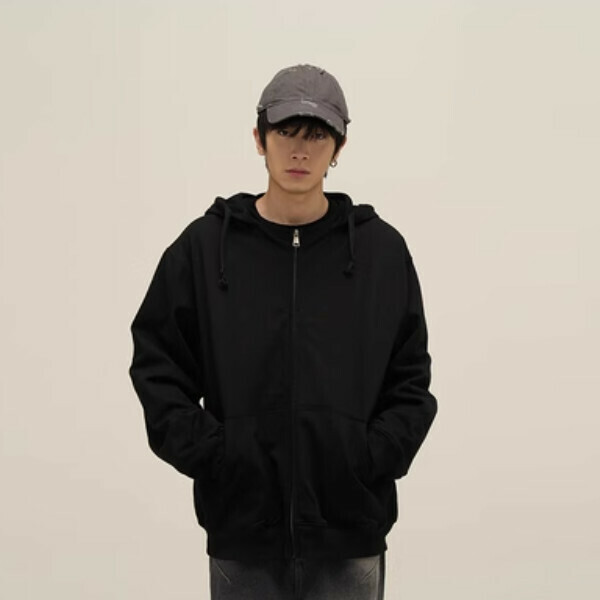 Hot recommended hooded zipper sweatshirt [Black sizes S-XL, please confirm the delivery size with customer service after placing the order]