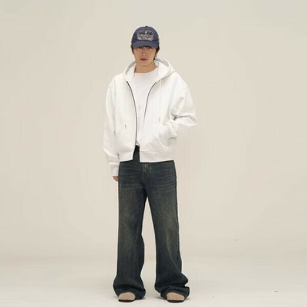 Hotly recommended Little Devil hooded sweatshirt jacket [white gray S-XL size, confirm the delivery size with customer service after placing the order]