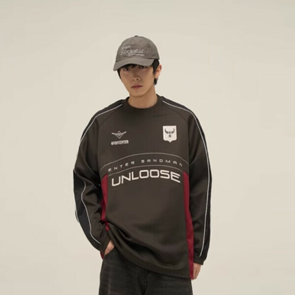 Hotly recommended letter printed spliced ​​long-sleeved thin sweatshirt [Gray S-XL sizes, please confirm the delivery size with customer service after placing the order]