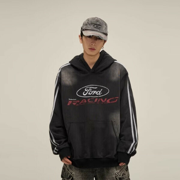Hot Recommended Distressed Washed Hooded Sweatshirt [Black M-2XL, please confirm the delivery size with customer service after placing the order]