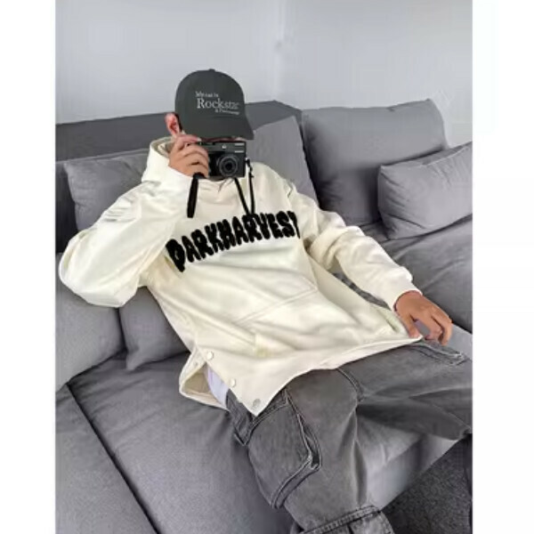 Popular ins letter design plus velvet thickened jacket [Apricot silver fox velvet M-2XL size, confirm the delivery size with customer service after placing the order]
