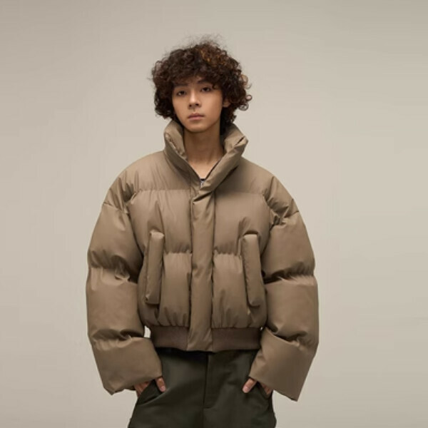 Popular retro Maillard short cotton jacket [Khaki M-XL sizes, please confirm the delivery size with customer service after placing the order]