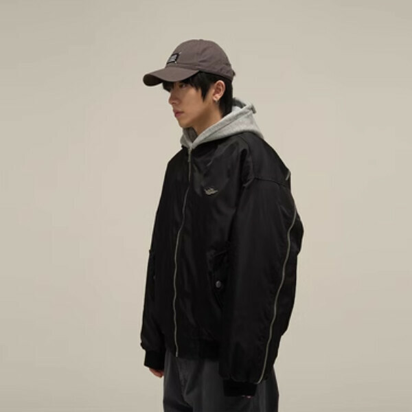 Popular retro hooded cotton jacket [black quilted M-XL sizes, please confirm the delivery size with customer service after placing the order]