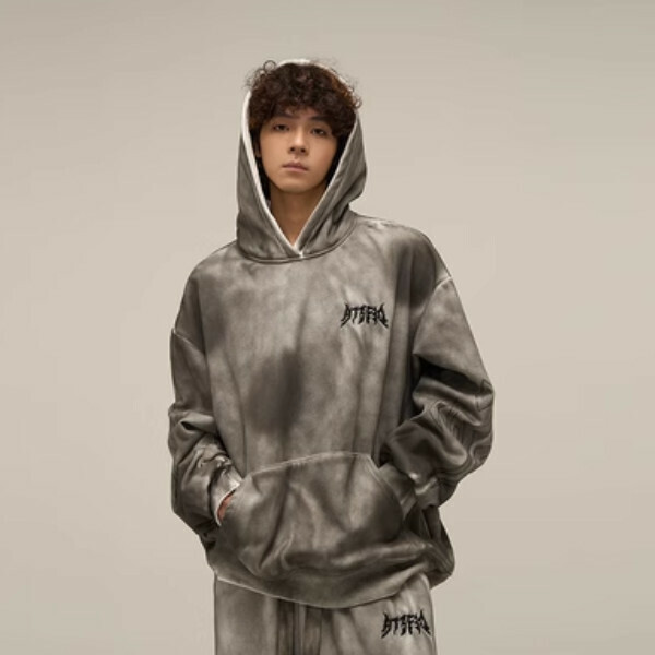 Hot style loose old rock and roll trendy suit [black sweatshirt size M-L, please confirm the delivery size with customer service after placing the order]
