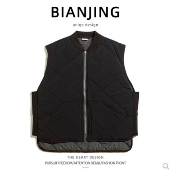Popular thickened cotton vest jacket [black] (size: S-3XL) (please contact customer service to confirm the delivery size after placing the order)