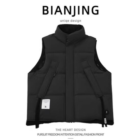 Popular thickened cotton vest jacket [black] (size: S-3XL) (please contact customer service to confirm the delivery size after placing the order)