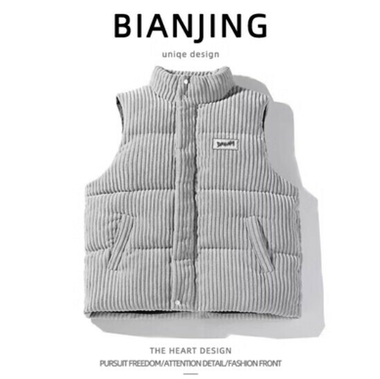 Popular thickened cotton vest jacket [grey] (size: S-3XL) (please contact customer service to confirm the delivery size after placing the order)